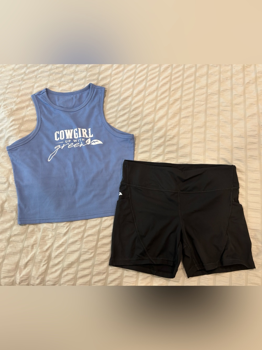 CGUG, Women's Black Bike Shorts and Tank, Performance Activewear